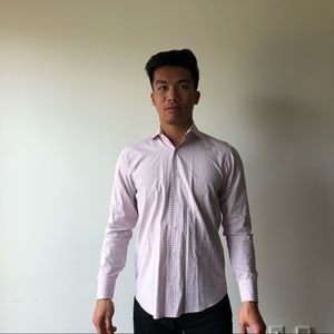 Hugo Boss Pink Striped/Boxed Dress Shirt